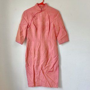 Peach Qipao CHEONGSAM Dress for Fall - 4